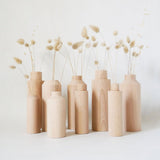 Trio de vases en bois hêtre