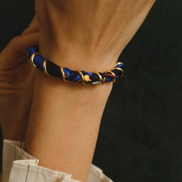 Bracelet Octobre - ruban Feu Bleu