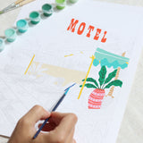 Coffret peinture au numéro - Motel pool par Jessica Smith