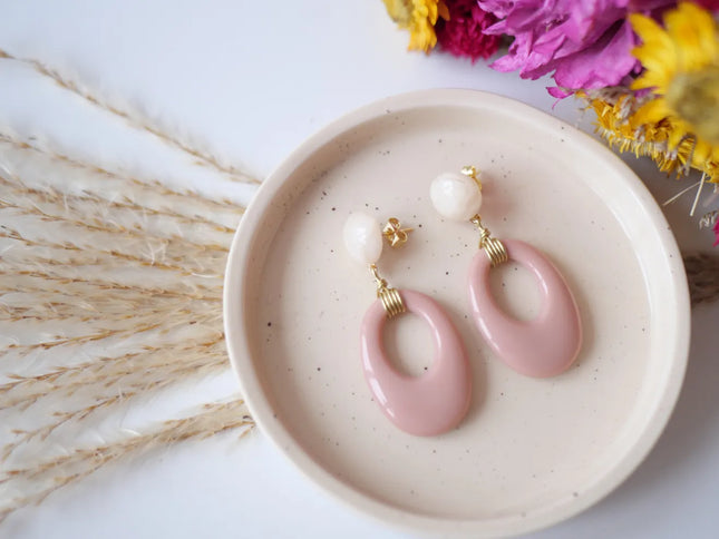 Boucles d’oreilles Ola Vieux rose
