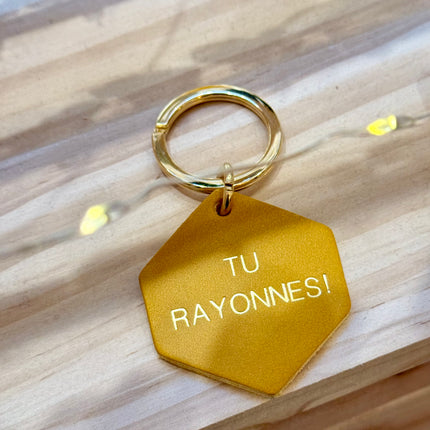 Porte-clés en cuir Tu rayonnes