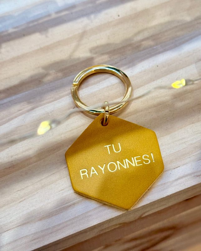 Porte-clés en cuir Tu rayonnes