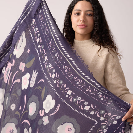 NEW Foulard Balkan Bleu orage