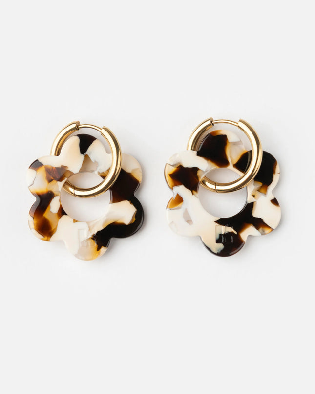 Boucles d'oreilles Maxi fleurette Latte