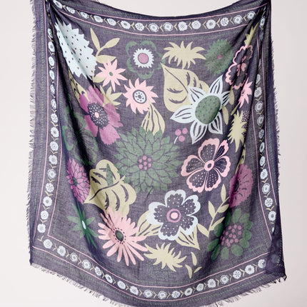 NEW Foulard Winter Bloom Bleu orage