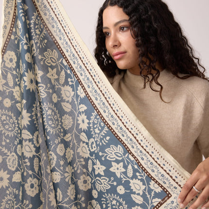 NEW Foulard Indiennes Bleu orage