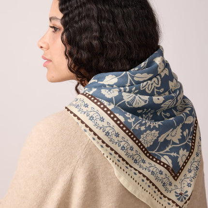 NEW Foulard Indiennes Bleu orage