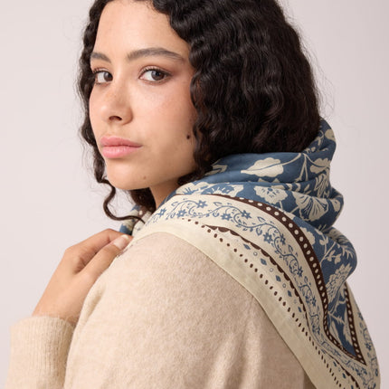 NEW Foulard Indiennes Bleu orage