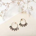 NEW Boucles d'oreilles 6 gouttes Nacre Grise