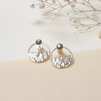 NEW Boucles d'oreilles Mini Comète Nacre grise