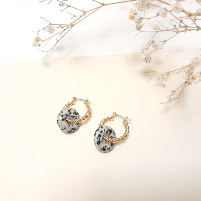 NEW Créoles Fizie Jaspe Dalmacien