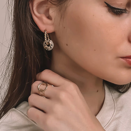 NEW Créoles Fizie Jaspe Dalmacien