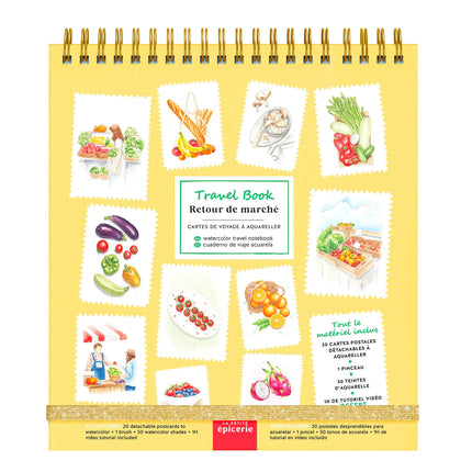 Travel book carnet d'aquarelle - Retour de marché
