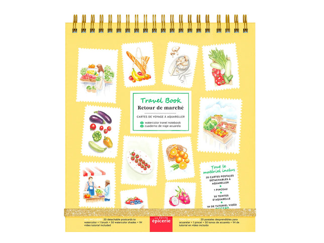 Travel book carnet d'aquarelle - Retour de marché
