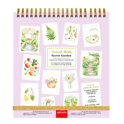 Travel book carnet d'aquarelle - Jardin secret