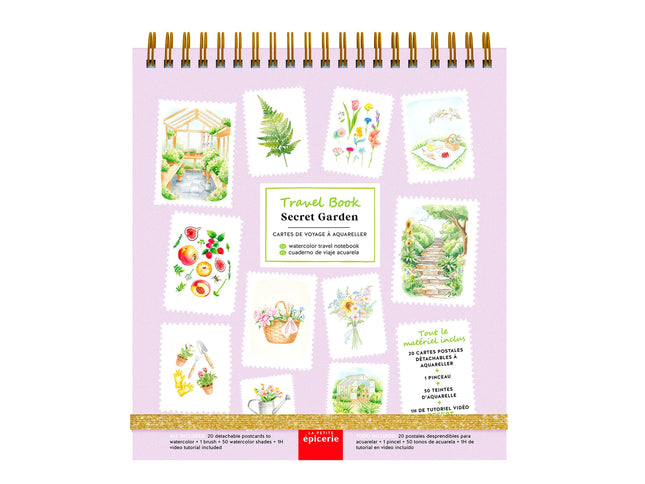 Travel book carnet d'aquarelle - Jardin secret