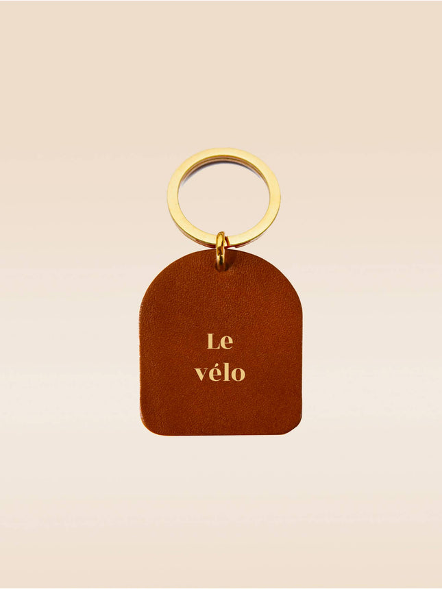 Porte-clés en cuir Le vélo
