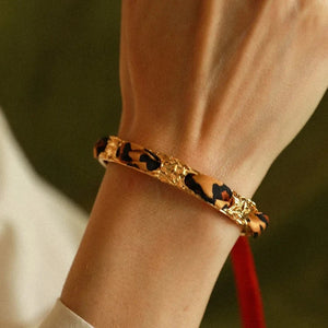 NEW Bracelet Féérie - ruban Léopard rouge