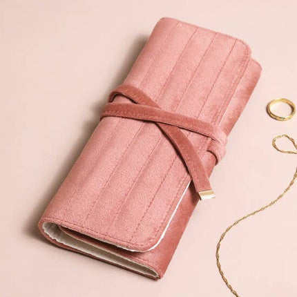 NEW Pochette à bijoux en velours rose foncé