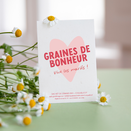 Sachet de graines de Coquelicot - Vive les mariés