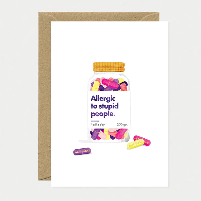 Carte postale Allergic to stupid people