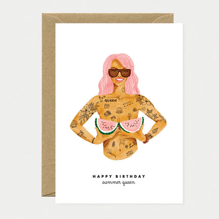 Carte postale Happy birthday Summer queen