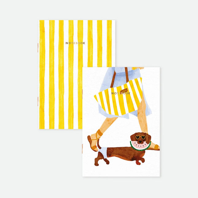 Duo de petits carnets Summer Dachshund