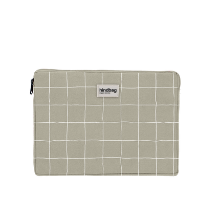 NEW Housse d'ordinateur Ava Carreaux vert argile/blanc