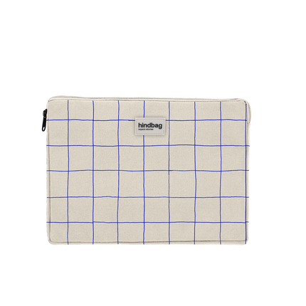 NEW Housse d'ordinateur Ava Carreaux écru/bleu