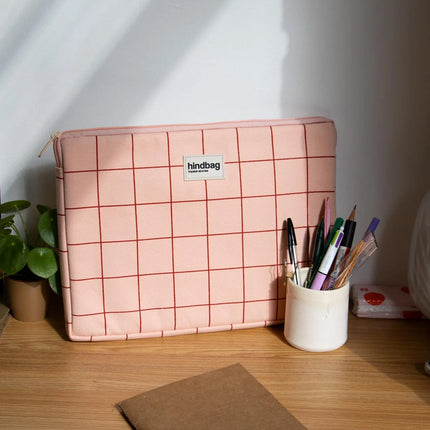 NEW Housse d'ordinateur Ava Carreaux rose/rouge