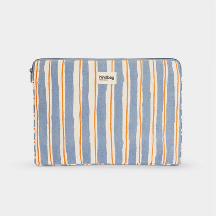 Housse d'ordinateur Ava Rayures orange et bleu