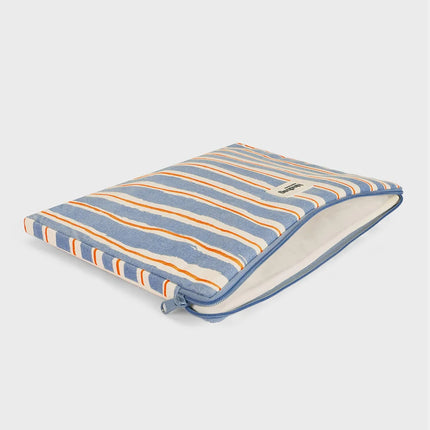 Housse d'ordinateur Ava Rayures orange et bleu