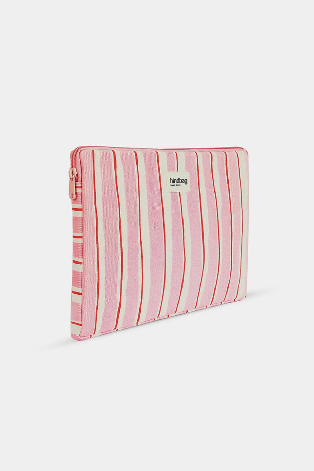 Housse d'ordinateur Ava Rayures rouge et rose
