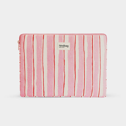 Housse d'ordinateur Ava Rayures rouge et rose