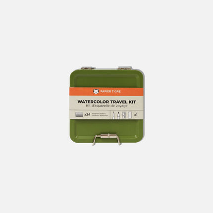 Kit d'aquarelle de voyage vert