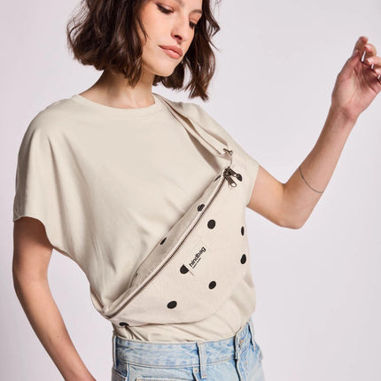 Sac banane Olivia Pois écru