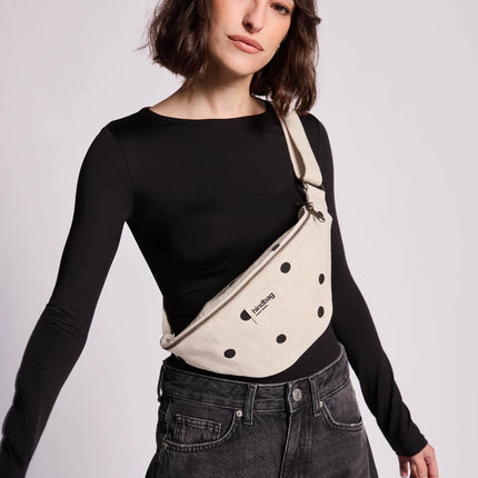 Sac banane Olivia Pois écru