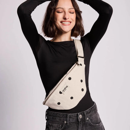 Sac banane Olivia Pois écru