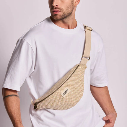 Sac banane Olivia Tressage écru