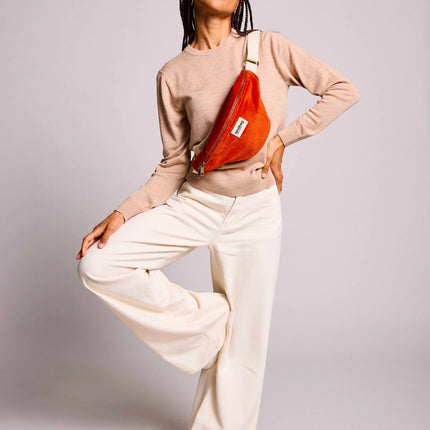 NEW Sac banane Olivia Velours Brique