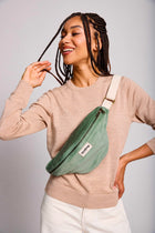 NEW Sac banane Olivia Velours Vert d'eau