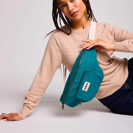 NEW Sac banane Sofia Bleu paon