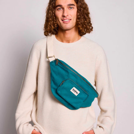 NEW Sac banane Sofia Bleu paon