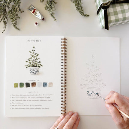 Cahier d'aquarelle de Noël