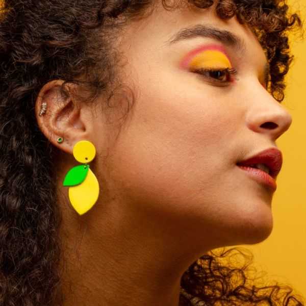 Boucles d’oreilles Citron jaune