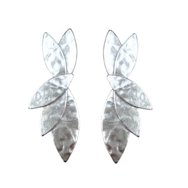 Boucles d’oreilles - Iris Argent martelé