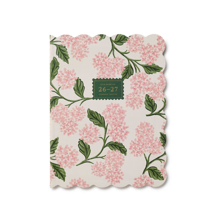 Agenda 2027 Hortensia rose 12 mois scolaires