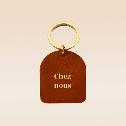 NEW Porte-clés en cuir camel Chez nous