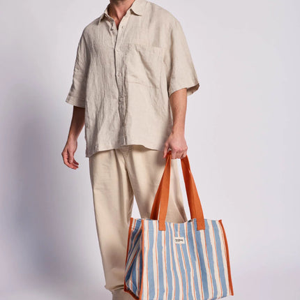 Sac Claude rayures orange et bleu