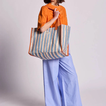 Sac Claude rayures orange et bleu